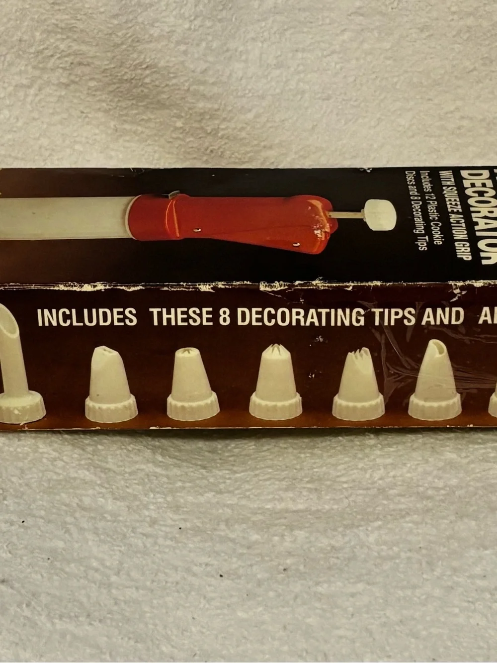 Vintage Cookie Press and Cake Decorator - Red and White